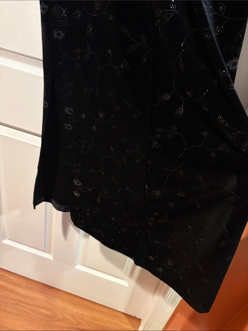 Dress Barn Black Velvet Floral Maxi Dress - Picture 7 of 7